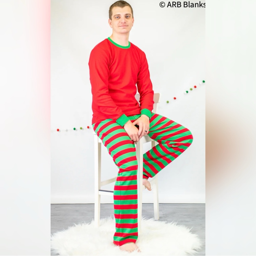 CHRISTMAS: Red & Green Striped Pajamas